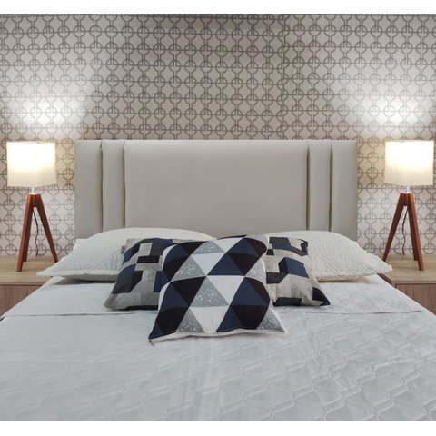 Cabeceira Cama Siena Double Corino Bege Casal 140 X 60