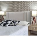 Ver imagem 2 de Cabeceira Cama Siena Double Corino Bege Casal 140 X 60
