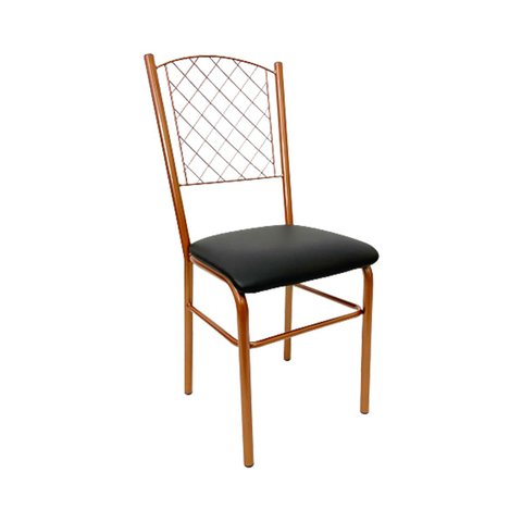 Cadeira para Cozinha reforçada cor Cobre assento preto encosto de grade Poltronas do Sul 1922