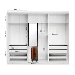 Guarda Roupa Casal 6 Portas Quartzo CabeCasa MadeiraOriginals - 4