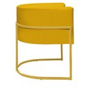 Ver imagem 4 de Kit 4 Poltronas Reforçadas Decorativa Sala Nayara Base Ferro Dourado Suede Amarela