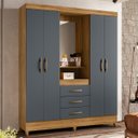 Ver imagem 2 de Guarda Roupa Capri 165cm 4 Portas Freijó Cinza com Espelho Moval