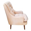 Ver imagem 4 de Kit Poltrona Lille e Puff Suede Bege - Dominic Decor