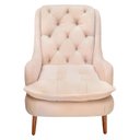 Ver imagem 2 de Kit Poltrona Lille e Puff Suede Bege - Dominic Decor