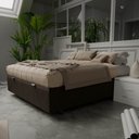 Ver imagem 2 de Base Box Baú para Cama Casal Queen 158x198cm Bipartido Liz S05 Suede Bordado Marrom - Mpozenato