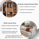 Ver imagem 3 de Kit Quarto Sofá-Cama Duo + Guarda-Roupa Domus Max 4 Portas 2 Colchões Branco Off White