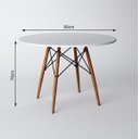 Ver imagem 3 de Conjunto de Jantar Mesa Eiffel 90cm Branco + 4 Cadeiras Marcela Preta