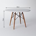 Ver imagem 3 de Conjunto de Jantar Mesa Eiffel 90cm Branco + 4 Cadeiras Marcela Preta