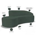 Ver imagem 3 de Sofá 4 Lugares Curvo Sala de Estar Living Firenze Direito D02 Linho Verde Musgo 260 cm C-117 - Lyam