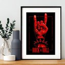 Ver imagem 1 de Quadro Decorativo Poster Rock & Roll 60x48cm:madeira Branca