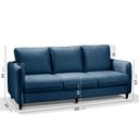 Ver imagem 3 de Sofá 3 Lugares Veludo Azul Orquídea 195cm CabeCasa MadeiraOriginals