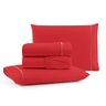 Jogo de Lençol Cama Casal 4 peças 100% Algodão Percal 180 fios Ponto Palito:Vermelho - 1