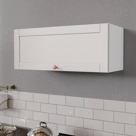 Armário Aéreo Planejado Porta Basculante 80cm Arizona CabeCasa MadeiraOriginals Branco