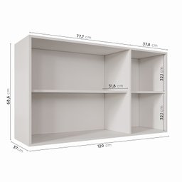 Armário Aéreo 3 Portas 120cm Arizona CabeCasa MadeiraMadeira - 5
