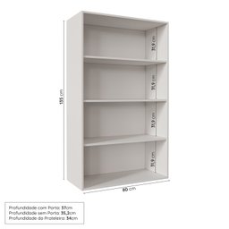 Armário Aéreo 2 Portas 135cm com Porta de Vidro Arizona CabeCasa MadeiraMadeira - 5