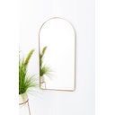 Ver imagem 1 de Espelho Decorativo Oval Janela Base Reta com Moldura Metal Dourado 100 X 50 Cm