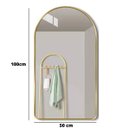 Ver imagem 5 de Espelho Decorativo Oval Janela Base Reta com Moldura Metal Dourado 100 X 50 Cm