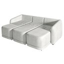 Ver imagem 5 de Sofá Cama Modulado Retrátil e Reclinável Decorativo Varsóvia 246cm Bouclê Cinza G33 - Gran Belo
