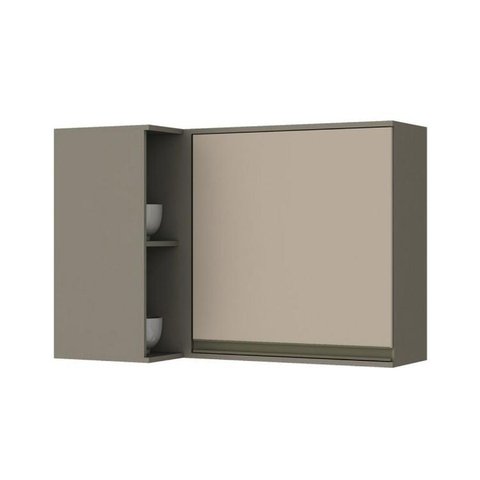 Armário Aéreo Cozinha Modulado Canto Reto Connect 1 Porta Duna/Cristal - Henn