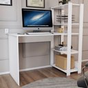 Ver imagem 4 de Mesa Escrivaninha Home Office 3 Prateleiras Branco - Panorama Móveis
