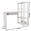 Ver imagem 5 de Mesa Escrivaninha Home Office 3 Prateleiras Branco - Panorama Móveis