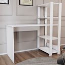 Ver imagem 3 de Mesa Escrivaninha Home Office 3 Prateleiras Branco - Panorama Móveis