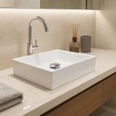 Ver imagem 1 de Kit Cuba Retangular Banheiro Sobrepor + Válvula Click Inteligente Inox 40x28 Decormobily