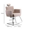 Cadeira Cabelereiro Barbeiro Poltrona Salão de Beleza Profissional Reclinável Estofado Apoio Pé - 4