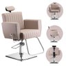 Cadeira Cabelereiro Barbeiro Poltrona Salão de Beleza Profissional Reclinável Estofado Apoio Pé - 1