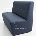 Ver imagem 4 de Sofá Booth Roma 1,20m Restaurante Lanchonete:azul