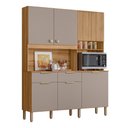 Ver imagem 1 de Armario Cozinha Compacta Tropical 160cm 7 Portas e 2 Gavetas Freijo/fendy/ripado