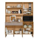 Ver imagem 3 de Armario Cozinha Compacta Tropical 160cm 7 Portas e 2 Gavetas Freijo/fendy/ripado
