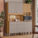 Ver imagem 2 de Armario Cozinha Compacta Tropical 160cm 7 Portas e 2 Gavetas Freijo/fendy/ripado
