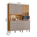 Ver imagem 4 de Armario Cozinha Compacta Tropical 160cm 7 Portas e 2 Gavetas Freijo/fendy/ripado