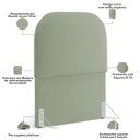 Ver mais imagens de Cabeceira Cama Box 100cm Lanna com Puff Recamier Doha W01 Bouclê Oliva - Lyam Decor