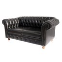 Ver imagem 1 de Sofa 1.80 Luiz XV Chesterfield Capitone Corano Preto