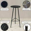 Ver imagem 2 de Banqueta Alta Industrial 70cm em Ferro Preto com Assento de Peroba para Balcão