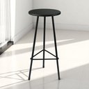 Ver imagem 1 de Banqueta Retro Alta Ferro Industrial Assento Peroba 70cm Preto