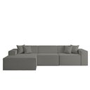 Ver imagem 5 de Sofá 3 Lugares 2,75m Bouclê com Chaise Compactair - Balaqui Cinza Claro