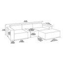 Ver imagem 2 de Sofá 3 Lugares 2,75m Bouclê com Chaise Compactair - Balaqui Cinza Claro