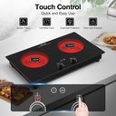 Ver imagem 6 de Vbgk Cooktop Elétrico 24" 2400w com 2 Queimadores e Tela Touch (preto)