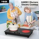 Ver imagem 2 de Vbgk Cooktop Elétrico 24" 2400w com 2 Queimadores e Tela Touch (preto)