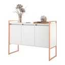 Ver imagem 2 de Aparador Rima Industrial 3 Portas 2 Unidades MDP Aço 120cm Branco Cobre