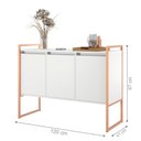 Ver imagem 4 de Aparador Rima Industrial 3 Portas 2 Unidades MDP Aço 120cm Branco Cobre