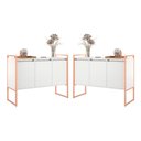 Ver imagem 1 de Aparador Rima Industrial 3 Portas 2 Unidades MDP Aço 120cm Branco Cobre