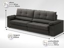 Ver imagem 3 de Sofá com Carregador Usb Retrátil Reclinável Monaco 2,10m Velosuede Cinza - Netsofas