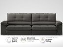 Ver imagem 4 de Sofá com Carregador Usb Retrátil Reclinável Monaco 2,10m Velosuede Cinza - Netsofas