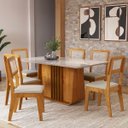 Ver imagem 2 de Kit Mesa de Jantar Harpa com 6 Cadeiras Bella em Boucle