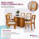 Ver imagem 6 de Kit Mesa de Jantar Harpa com 6 Cadeiras Bella em Boucle