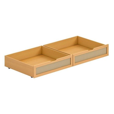 Kit 2 Gavetões em Madeira Maciça e Rattan Magna Kids Casatema MadeiraOriginals Marrom/Mel